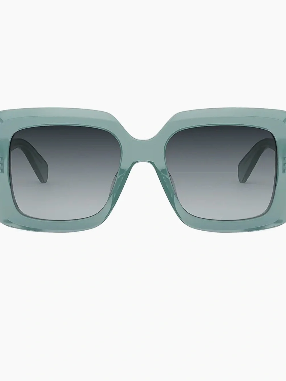 Celine 54mm Square Sunglasses in Translucent Teal with Gradient Lenses